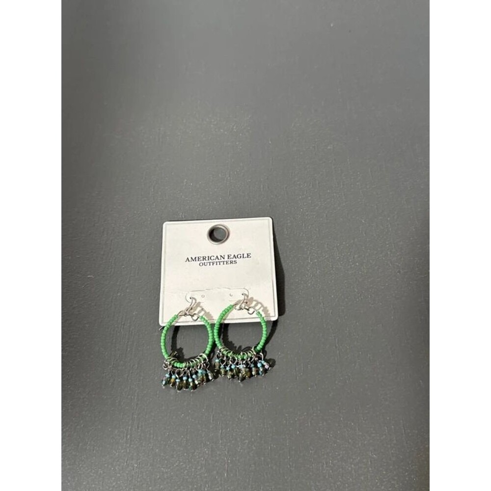 NWT American Eagle green hoop earrings